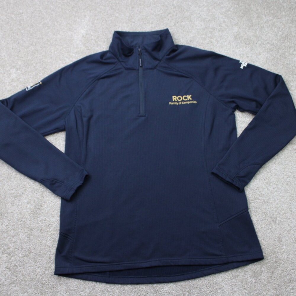 The North Face Sweatshirt Womens XL Blue Mountain Peaks 1/4 Zip Stretch Pullover